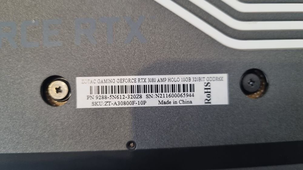 Vand RTX 3080 Zotac AMP Holo 10GB