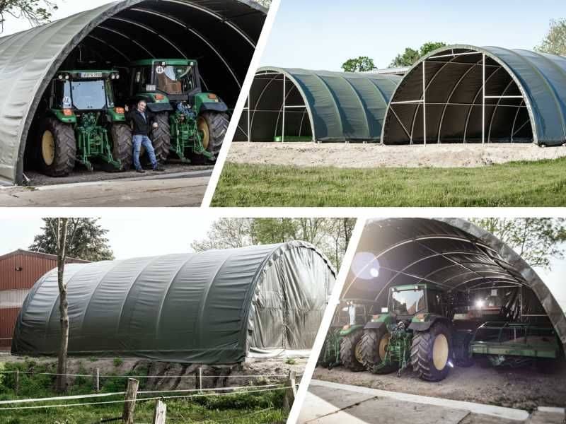 9x12 9x20 9x26 m Cort industrial halā semirotund Depozit verde gri alb