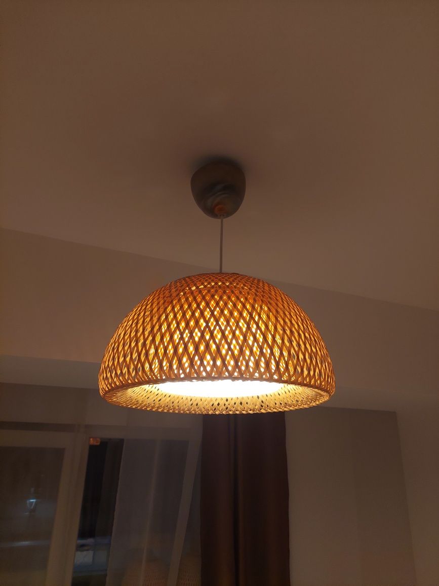 Set lustra și 2 lampadar ikea bambus