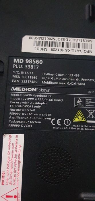 Laptop MEDION ssd wi fi dvd