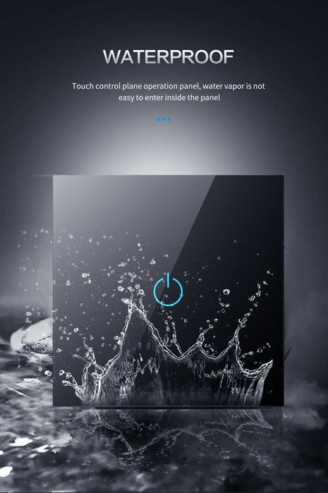 Intrerupator Touch, Sticla Securizata, Design Modern, Iluminare LED 1F