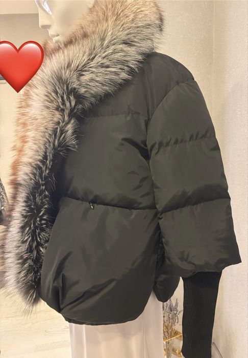 Geaca fâș cu guler de blana naturala detasabil