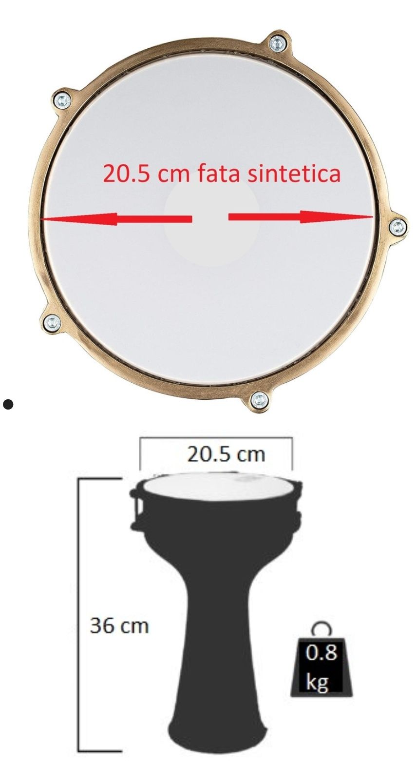 Tarabana aluminiu Doumbek Vatan