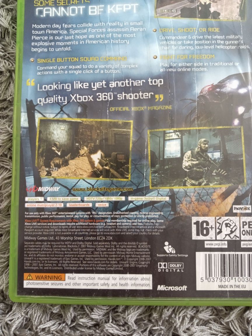 Transport 14 lei orice Joc/jocuri BlackSite Xbox360 +multe alte jocuri