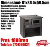 Soba Mare Lemne Spor Plita Cuptor  Incalzit Bucatarie 7kW DREAPTA IF