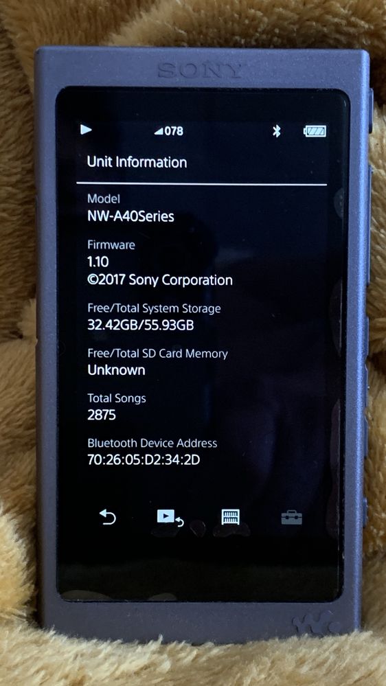 SONY NW-A47 Digital Music Player 64GB, high-quality audio playback