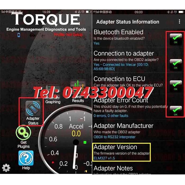 Adaptor Bluetooth Obd2 V21 Elm327 Mini  Torque Pro