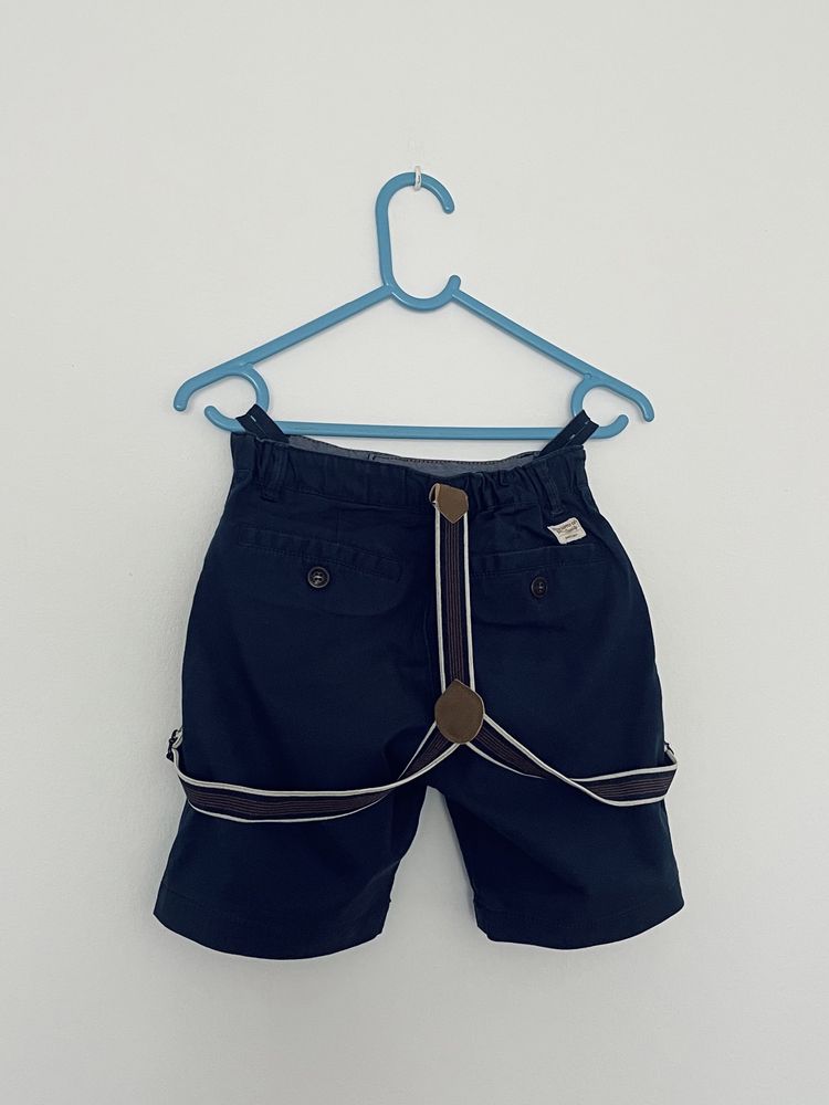 Pantaloni scurți cu bretele bleumarin, băieți, H&M, 4-5ani, 110