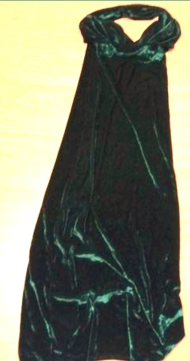 Rochie catifea lunga verde inchis