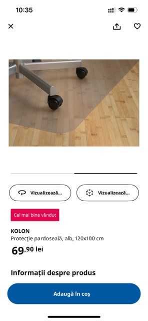 Protectie pardoseala Kolon IKEA pentru scaun birou