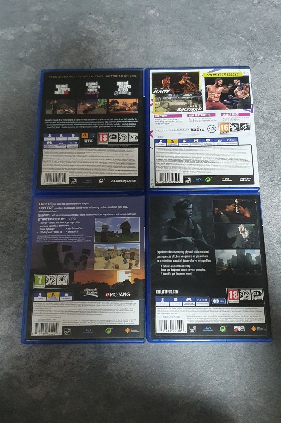 Ufc 4/minecraft/the last of us 2 playstation 4 / PS4