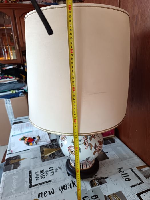 Veioza abajur porțelan vintage made in italy gigant(72cm/h)