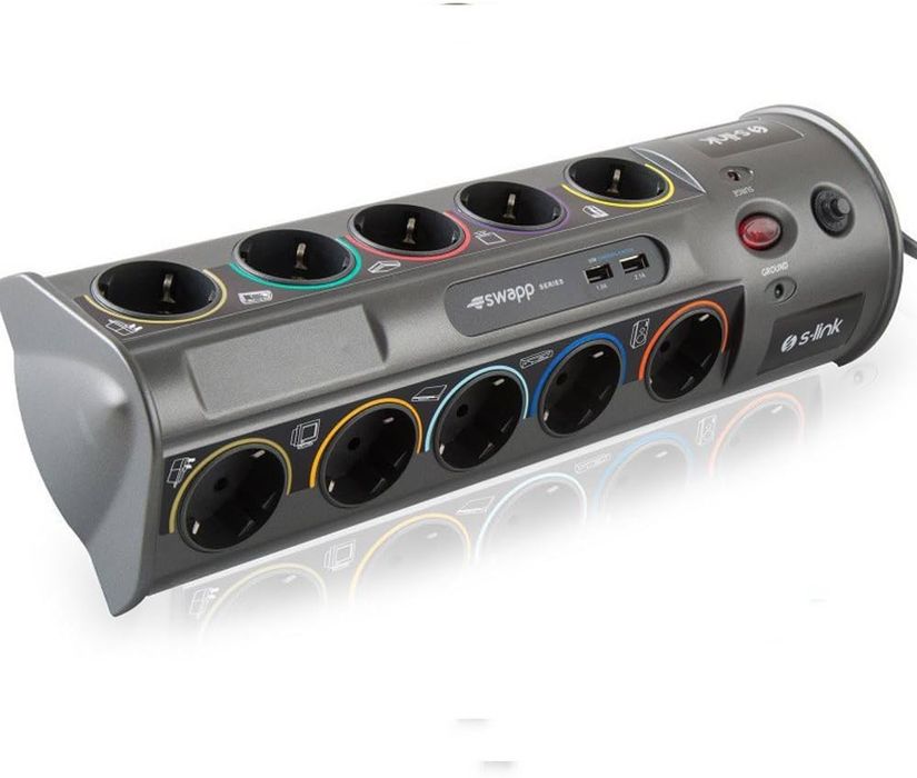 Разклонител с 10 контакт и USB