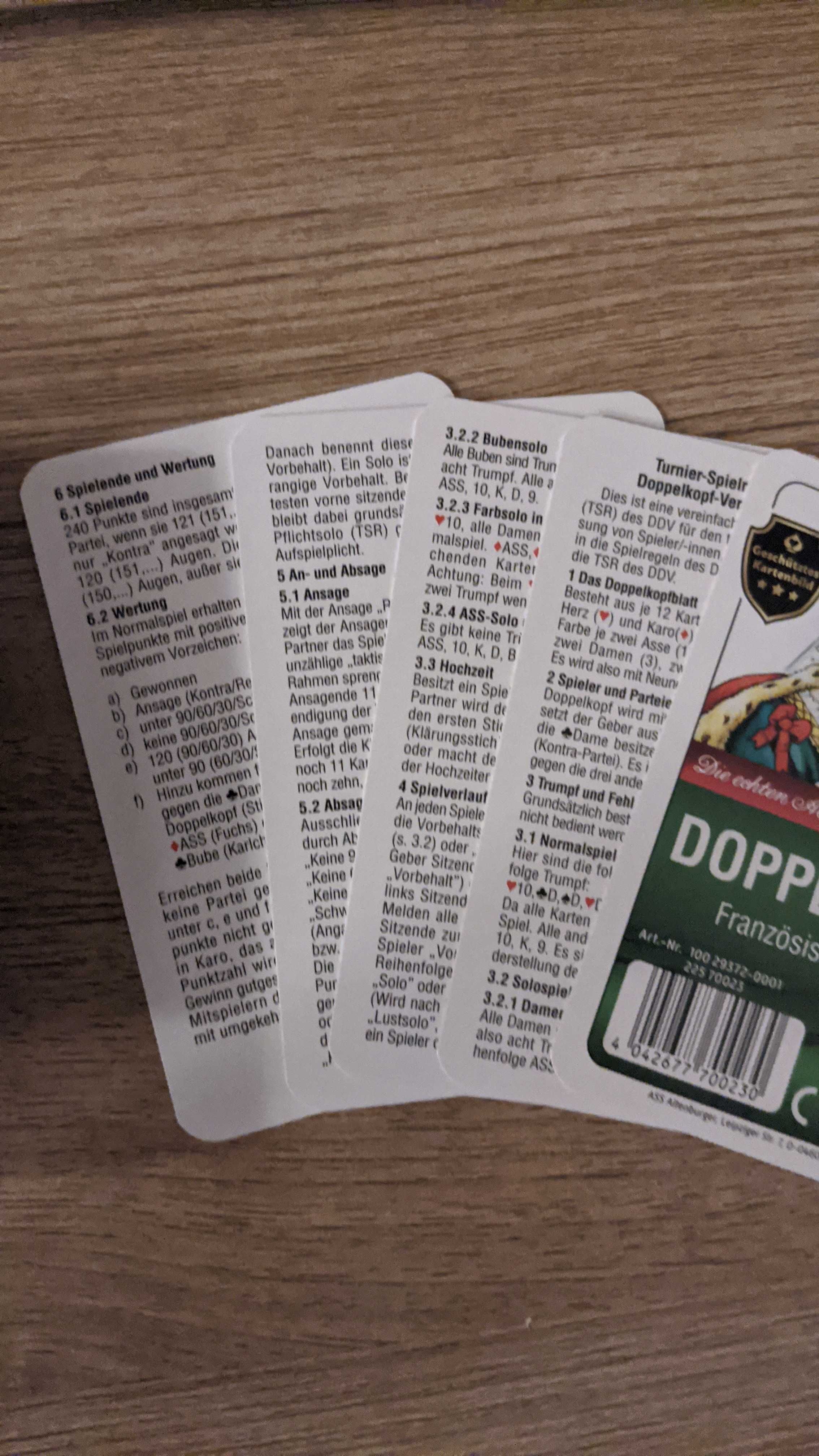 Cărți de joc Doppelkopf - Nou și nefolosit