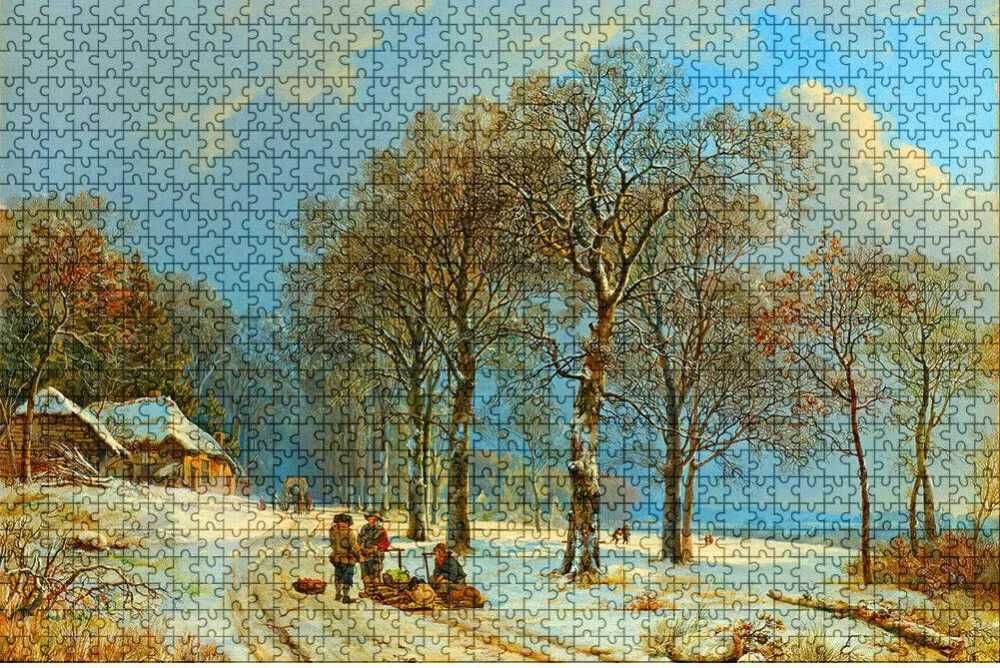 Puzzle "Winter Landscape" 1000piese. Marime 75x50cm Nou ambalat!