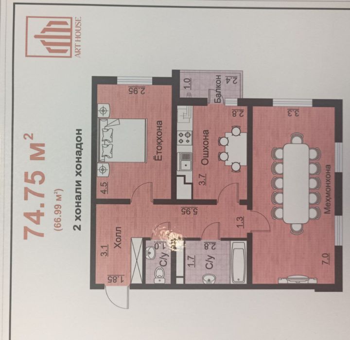 Kvartira, juda qulay joyda