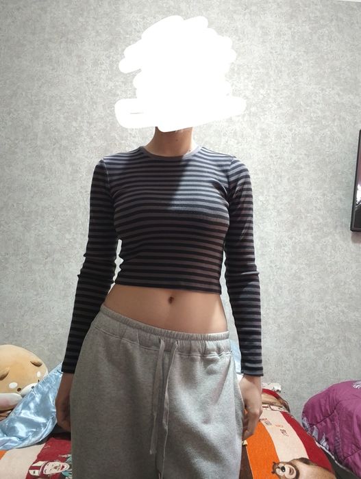 Топ с длинным рукавом в полоску y2k/sk8