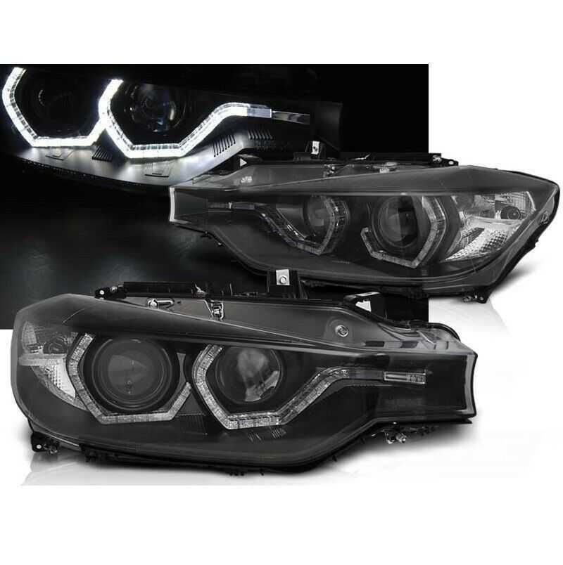 Set faruri 3D LED Angel Eyes BMW Seria 3 F30 F31 11-15 Sedan Touring