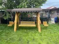 Leagan din lemn / balansoar rustic lemn rotund