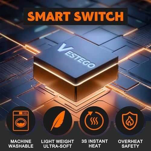 Нов черен Зимен отопляем елек 6 зони + батерия 16000mAh за мъже