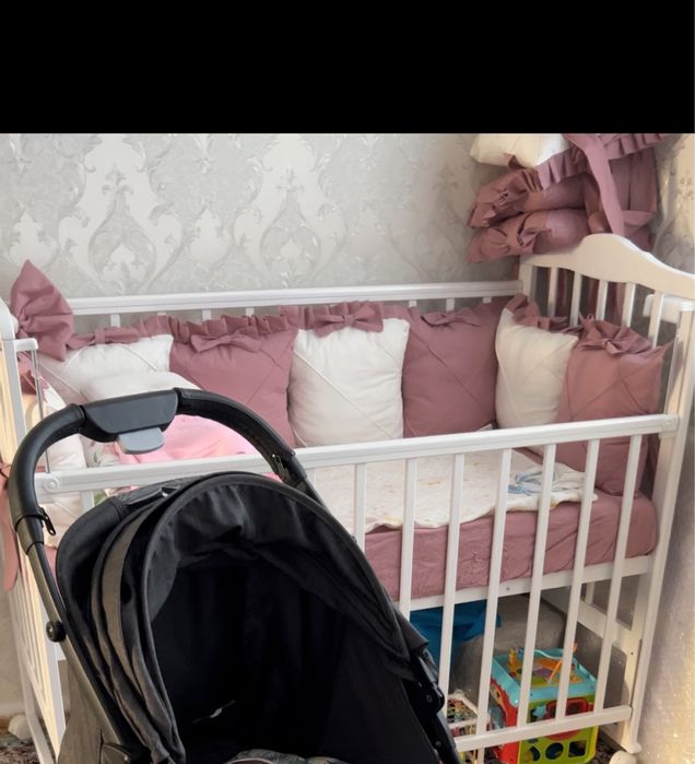 Детская кровать, чистое дерево