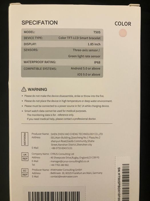 Vand Smartwatch Donerton T50S - sigilat