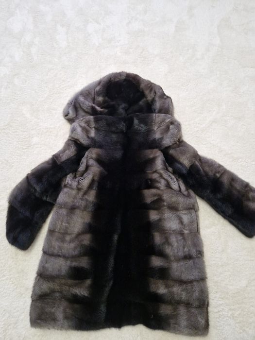 Шуба норковая графит