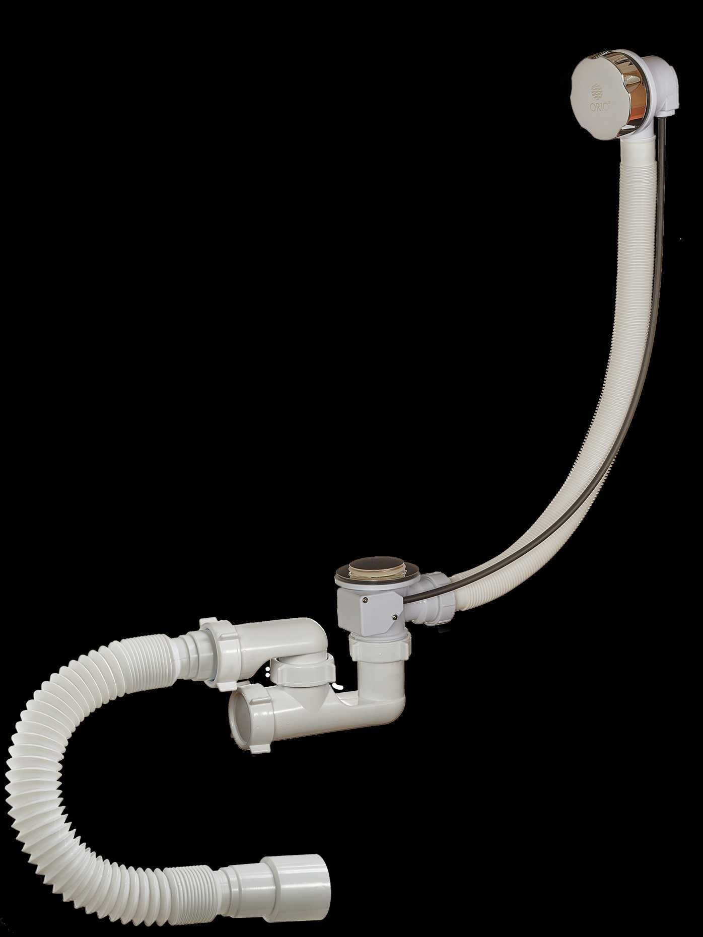 Сифон ORIO А-28089 для ванны  регулируемый, полуавтомат, перелив