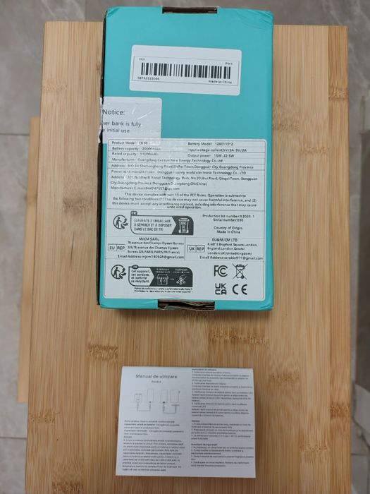 Baterie externă 20000 mAh, Power Bank, nouă, sigilată