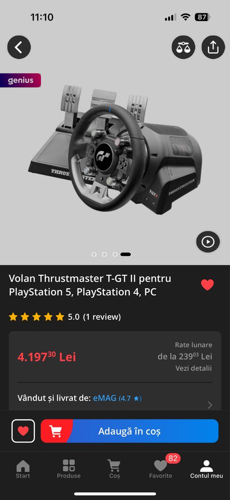 Volan Thrustmaster T-GT2 + scaun gaming