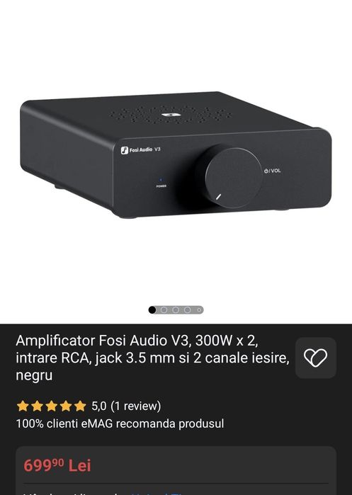 Fosi Audio V3 , 2x300 Watt , Hi-Fi Stereo Audio Amplifier