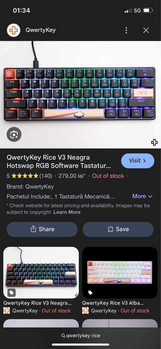 Tastatura gaming QwertyKey rice v3 60