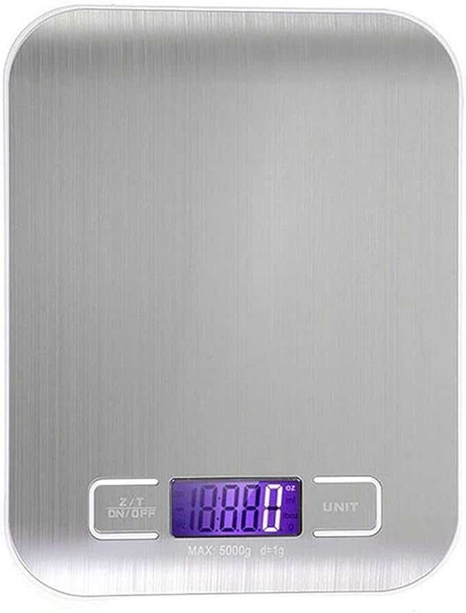 Електронна кухненска везна, плоска, LCD екран, функция TARE, 5kg/1g
