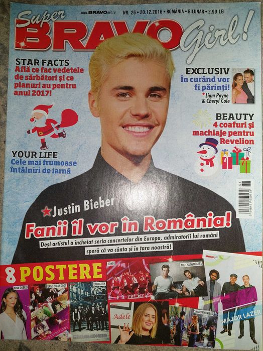 Revista Super Bravo Girl cu Justin Bieber pe coperta