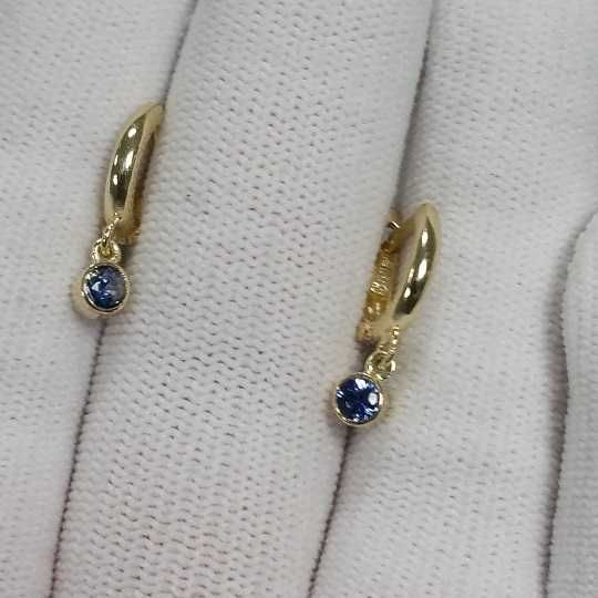 cercei aur 14k cu safire naturale albastre