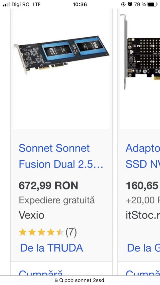 Vand placa pciex4 pentru 2 sdd/hdd sata
