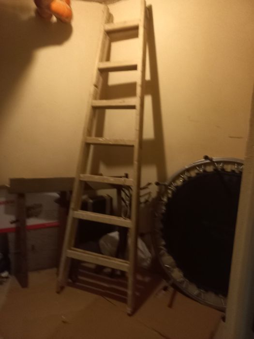 Двураменна дървена стълба