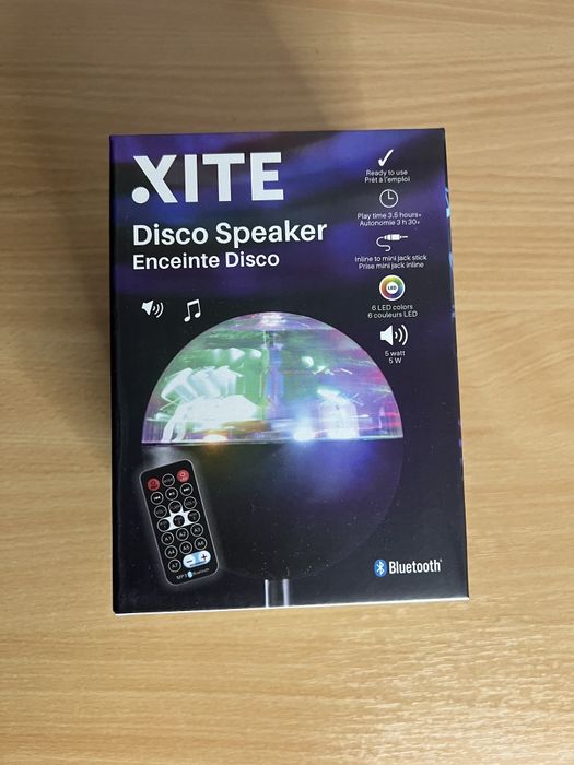 NOU, SIGILAT Boxa(speaker) Disco XITE, Bluetooth, telecomanda, 3.5 ore