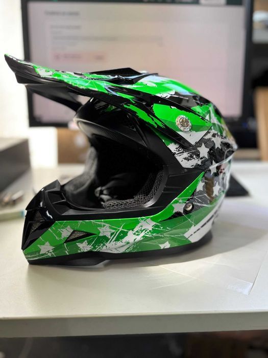 Casca moto YEMA YM-211 – marimea YL, open face, verde, sport