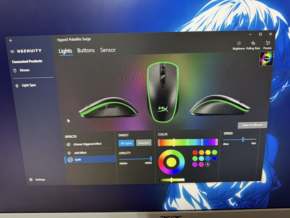 Продам мышь HyperX PulsefireSurge RGB