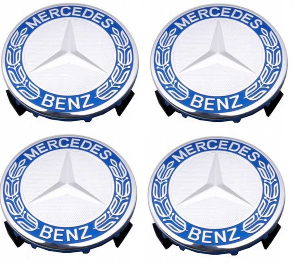 Set 4 Capace Mercedes albastre doar pt jante originale Mercedes-Benz