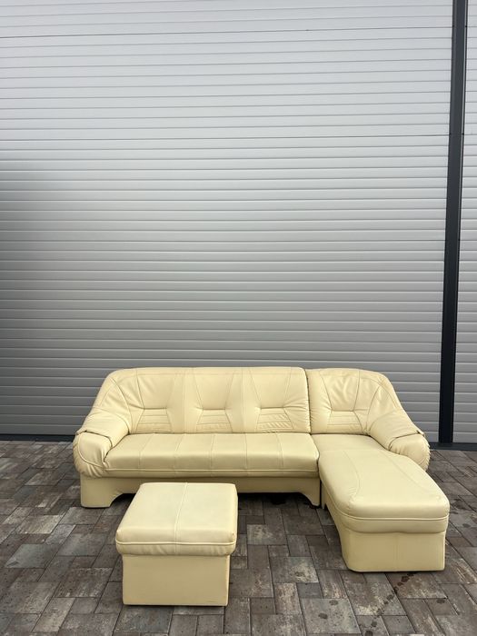 Coltar Living ~ Sufragerie Piele Naturala + Taburet