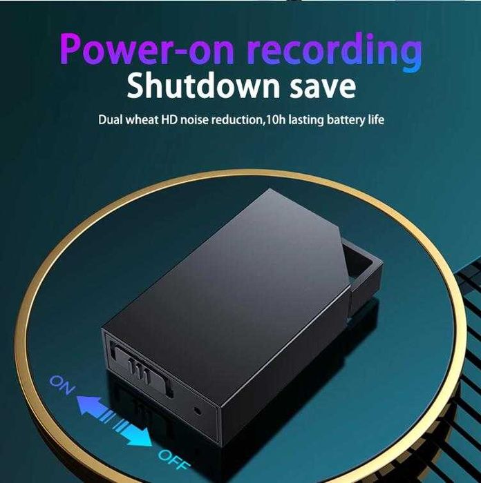 Автомоб 3см Невидим Диктофон Гласова Активация 2хМикрофона Подслушване