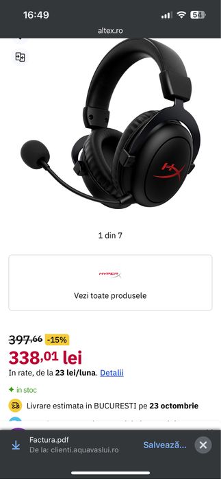 Casti gaming hyperX xbox