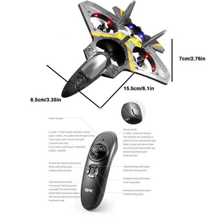 RC Радиоуправляем каскадьорски самолет дрон за деца