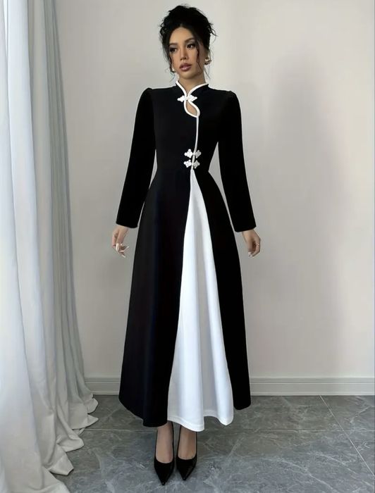 Женское элегантное платье с длинными рукавами