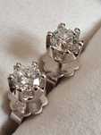 Cercei aur alb Punto Luce cu diamante naturale 0,7ct unisex