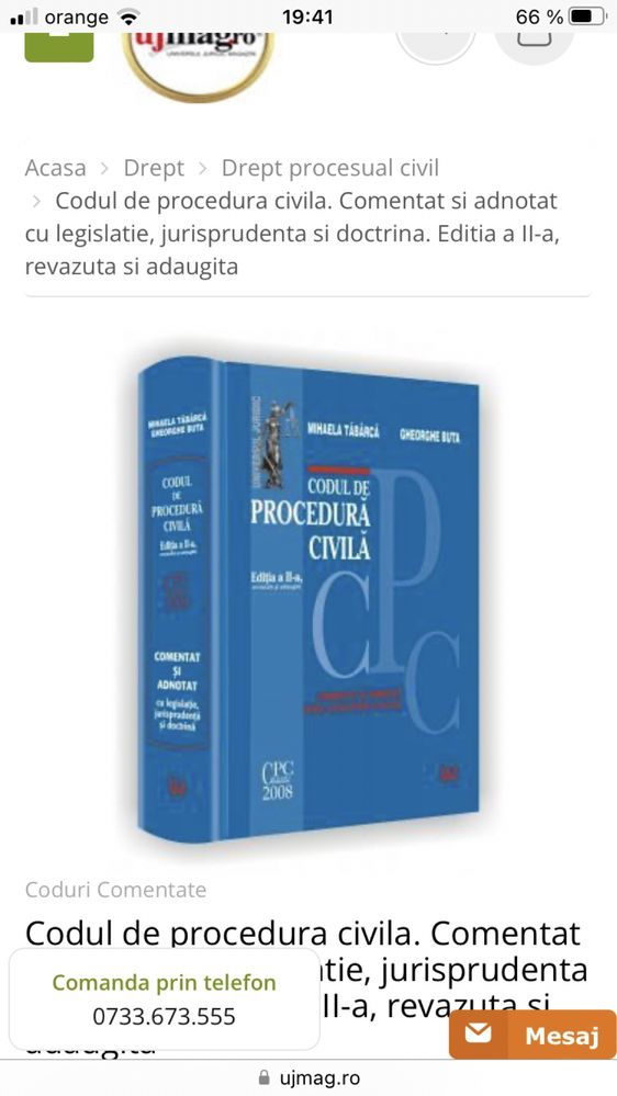 Vând Codul De Procedura Jurtdica