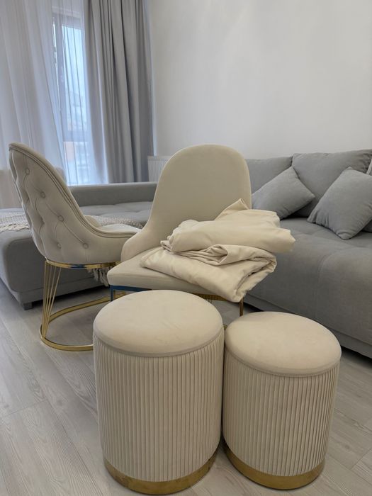 set 2 taburete cu depozitare, stofă Gill, Mobexpert