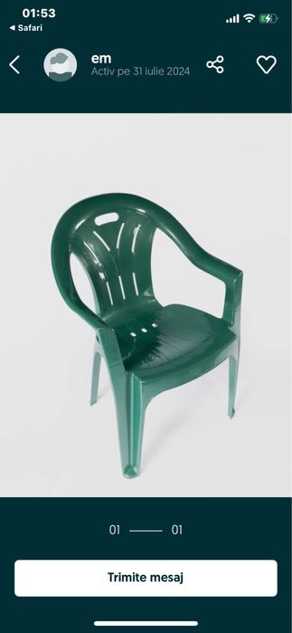 Scaune albe plastic pentru terase